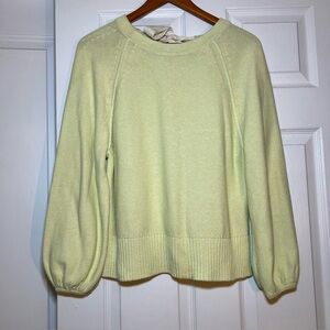 Anthropologie Emily Puff Sleeve Tie Back Knit Pullover Sweater